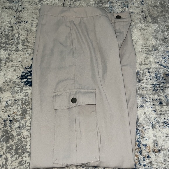 NUON high waist wide leg cropped Tanya pants light tan Sz 28 pants new - Picture 5 of 16